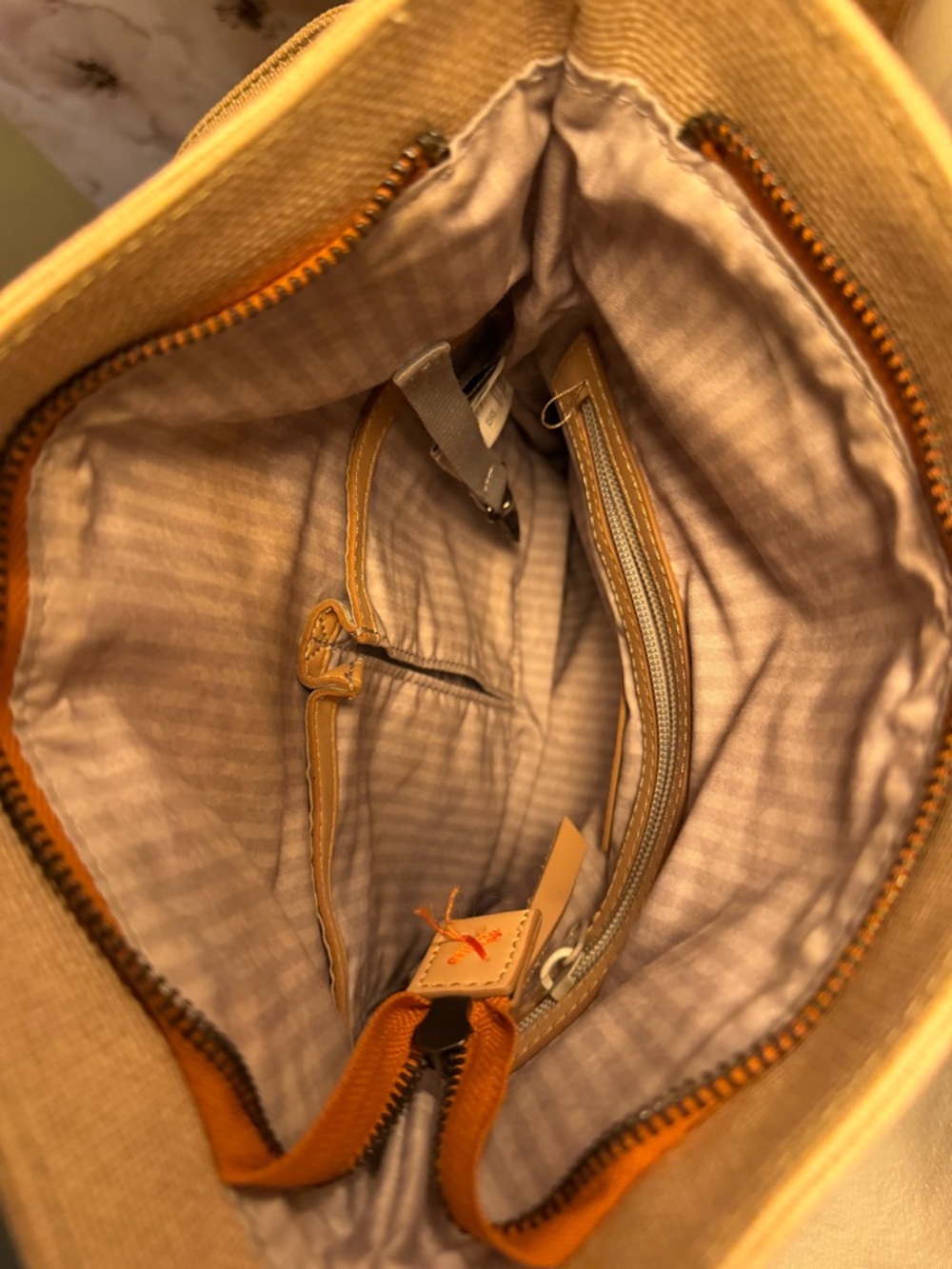 Sherpani Tan Canvas Messenger Bag with Fringe Accent - Picture 3 of 3